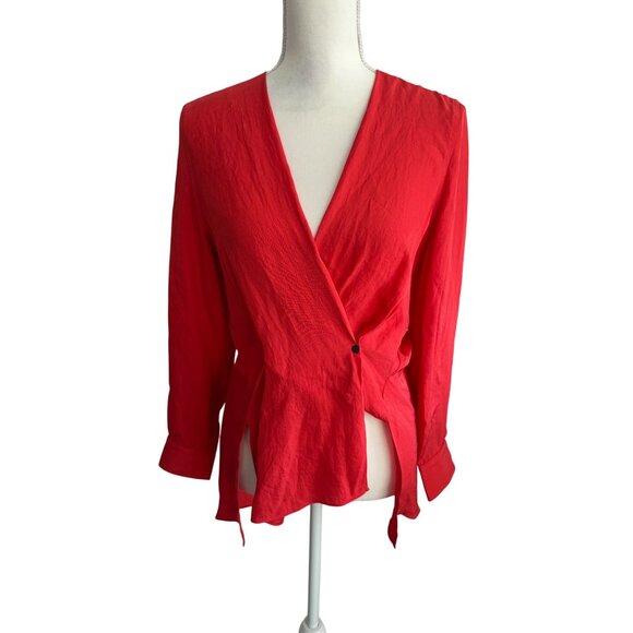 RAG & BONE Red Kimono Detail Long Sleeve Top Size XS - Picture 7 of 9